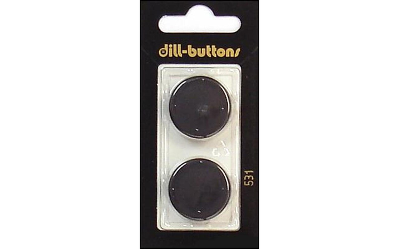 Dill Buttons 23mm 2pc Shank Black